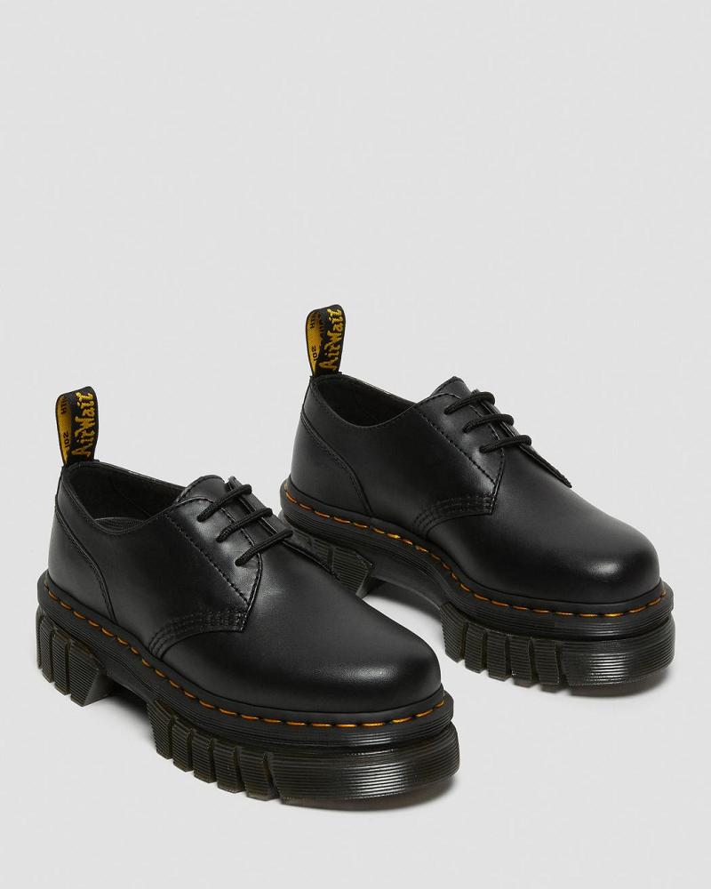 Black Men's Dr Martens Audrick Nappa Leather Platform Shoes | CA 625SGL